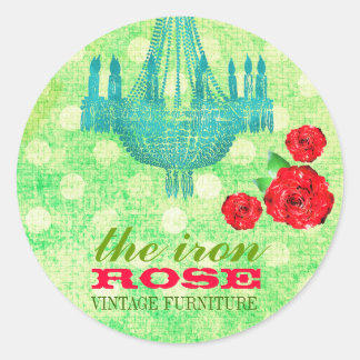 GC LIMOEN ROOS STIPPEN VISITEKAARTJE RONDE STICKER