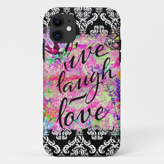 GC Live Laugh Love Scene Damask Case-Mate iPhone Case (Achterkant)