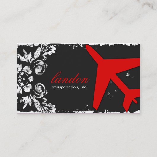 GC-LUCHTVAARTMAATSCHAPPIJ AFSLUITEN Red Charcoal D Visitekaartje (Voorkant)