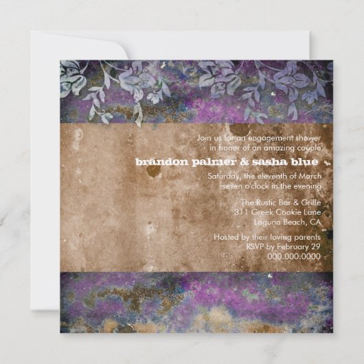 GC | Luscious Rustic DarkPurple Flower Metallic Kaart (Achterkant)