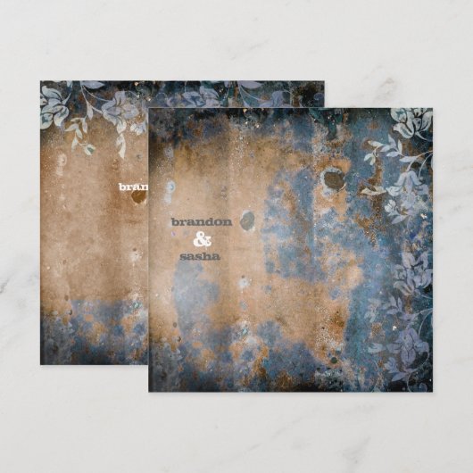 GC | Luscious Rustic w/flower | Golden Metallic Kaart (Voorkant / Achterkant)