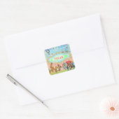 GC Magical Doe mee met het Circus  Blauw Vierkante Sticker (Envelop)