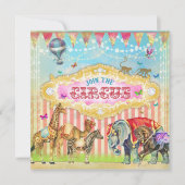 GC Magical Doe mee met het Circus Stripes Invite Kaart (Voorkant)
