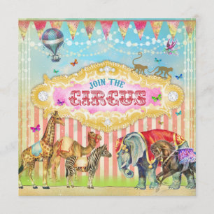 GC Magical Doe mee met het Circus Stripes Invite Kaart