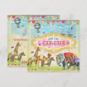 GC Magical Join the Circus  Girl Invite Kaart (Voorkant / Achterkant)