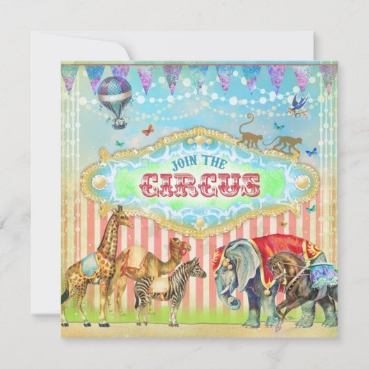 GC Magical Join the Circus  Stripes Boy Kaart (Voorkant)