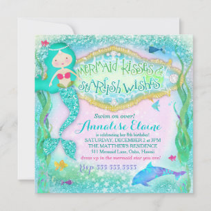 GC Magical Mermaid Invitation Glitter Kaart