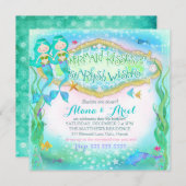 GC Magical Twins Mermaid Invitation Kaart (Voorkant / Achterkant)