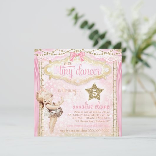 GC Magische  Tiny Dancer Ballerina Kaart (Staand voorkant)