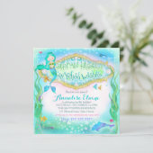 GC Magische Zeemeermin Uitnodiging (Staand voorkant)