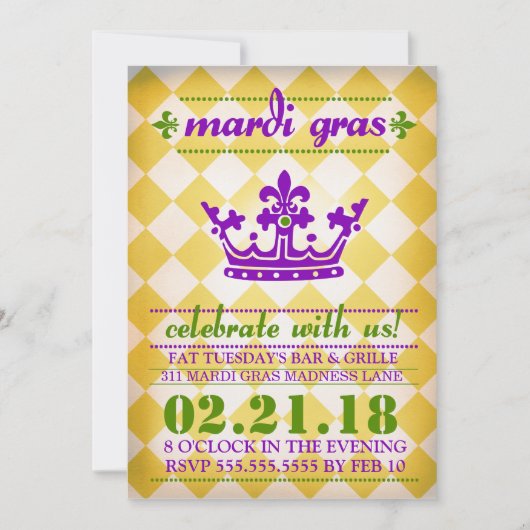 GC Mardi Gras Madness Gold Metallic Kaart (Voorkant)