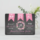 GC Meisje Eerste Verjaardag Banner Chalkboard Kaart (Staand voorkant)