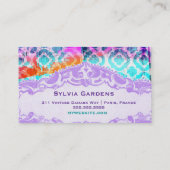 GC Modern Colorful Clover Violet Name Bord Visitekaartje (Achterkant)