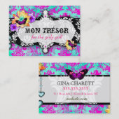 GC Mon Trésor Turquoise Pink Visitekaartje (Voorkant / Achterkant)