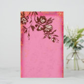 GC | Oranje Roos van Cream Briefpapier (Staand voorkant)