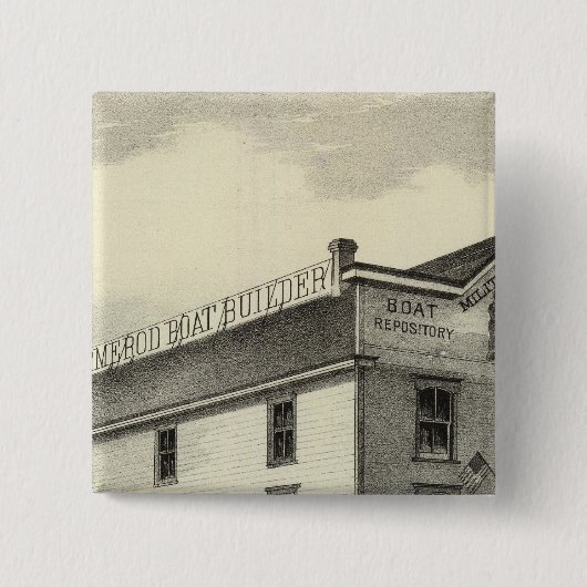 GC Ormerod, de Boat Builder, Asbury Park, NJ Vierkante Button 5,1 Cm (Voorkant)