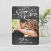 GC Our First Marriott Christmas Holiday Card Chalk Feestdagenkaart (Staand voorkant)