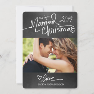 GC Our First Marriott Christmas Holiday Card Chalk Feestdagenkaart