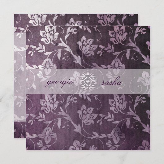 GC Passionate Paarse Floral  Kaart (Voorkant / Achterkant)