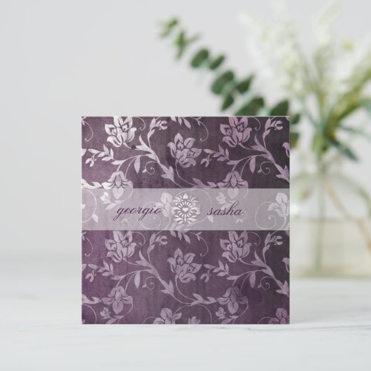 GC Passionate Paarse Floral  Kaart (Staand voorkant)