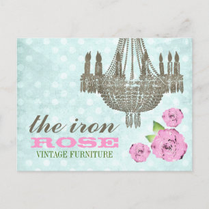 GC Pastel Roze en Mint Groene  Stippen Roos Briefkaart