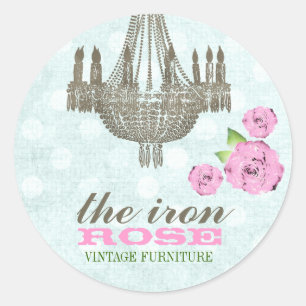 GC Pastel Roze en Mint Groene  Stippen Roos Ronde Sticker