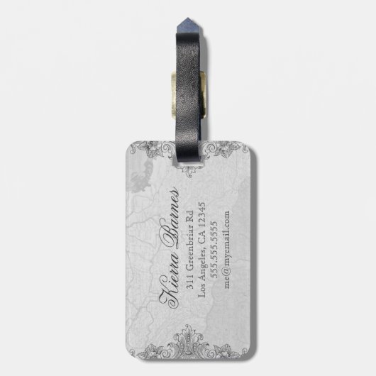 GC Pink Bow Paris Frankrijk Frankrijk Eiffel Bagagelabel (Achterkant verticaal)