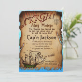 GC Pirate Verjaardagsfeestuitnodiging Kaart (Staand voorkant)