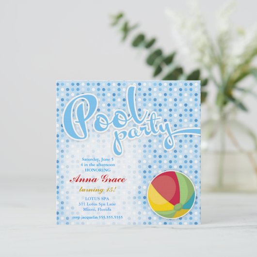 GC Pool Party Beach Ball Kaart (Staand voorkant)