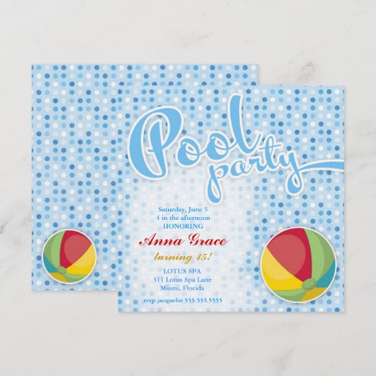 GC Pool Party Beach Ball Kaart (Voorkant / Achterkant)