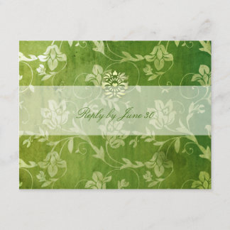 GC | Prachtige groene Floral  RSVP Kaartje
