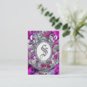 GC  roze mint crown Scroll Premium Pearl Visitekaartje (Staand voorkant)