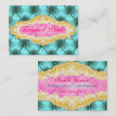 GC - roze roze en Aqua Tuft Visitekaartje (Voorkant / Achterkant)