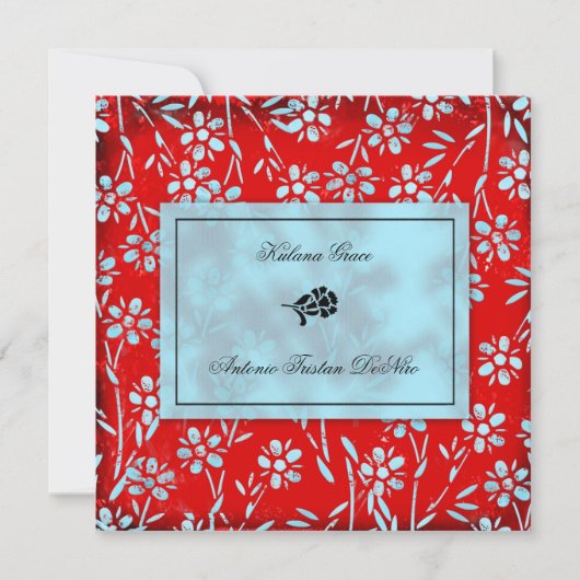 GC | Ruby Red en Turquoise Garden Square Metallic Kaart (Voorkant)