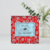 GC | Ruby Red en Turquoise Garden Square Metallic Kaart (Staand voorkant)