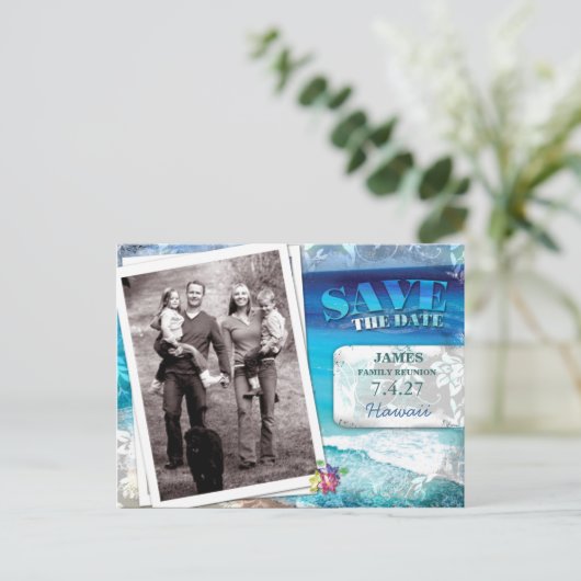 GC | Save the Date Family Reunion- Beach Aankondigingskaart (Staand voorkant)