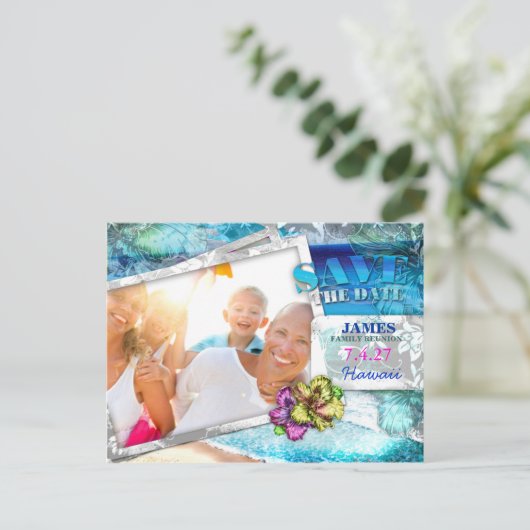 GC Save the Date Family Reunion  Beach v 2 Aankondigingskaart (Staand voorkant)