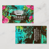 GC Shabby Aqua Garden Tiara Visitekaartje (Voorkant / Achterkant)
