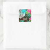 GC Shabby Aqua Tuinkroonluchter Vierkante Sticker (Tas)