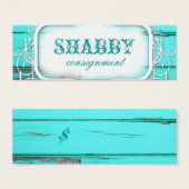 GC Shabby  Aqua Wood Prijs Label Mini Visitekaartjes (Voorkant /achterkant)