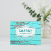 GC Shabby  Aqua Wood sticker Briefkaart (Staand voorkant)