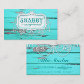 GC Shabby  Aqua Wood Visitekaartje (Voorkant / Achterkant)