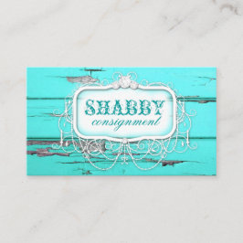 GC Shabby Aqua Wood Visitekaartje