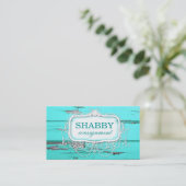 GC Shabby  Aqua Wood Visitekaartje (Staand voorkant)