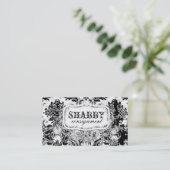 GC Shabby  Black & White Damask Visitekaartje (Staand voorkant)