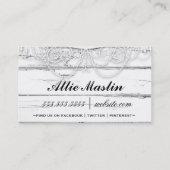 GC Shabby  Black & White Damask Visitekaartje (Achterkant)