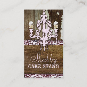 GC Shabby Cake Stand Chandelier Pink Visitekaartje