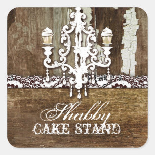 GC Shabby Cake Stand Kroonluchter Vierkante Sticker