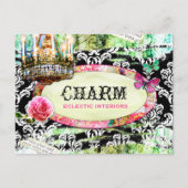 GC Shabby  Charm Black Damask Briefkaart (Voorkant)