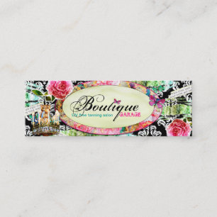 GC Shabby Charm Black Damask Mini Visitekaartje